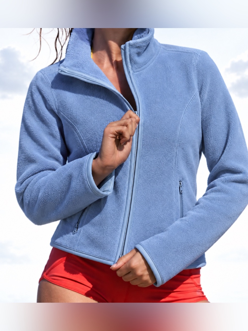 Vintage GAP Powder Blue Lightweight Fleece Full Zip Sweater Jacket Y2K Gorpcore